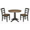 International Concepts 36 in. Round Pedestal Dining Table with 2 Madrid LadderBack Chairs - 3 Piece Dining Set K45-36RT-27B-C2-2 - alternate 3